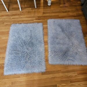 Silhouette Home set of 2 100% Acrylic Faux Fur accent rugs Living Room Bedroom